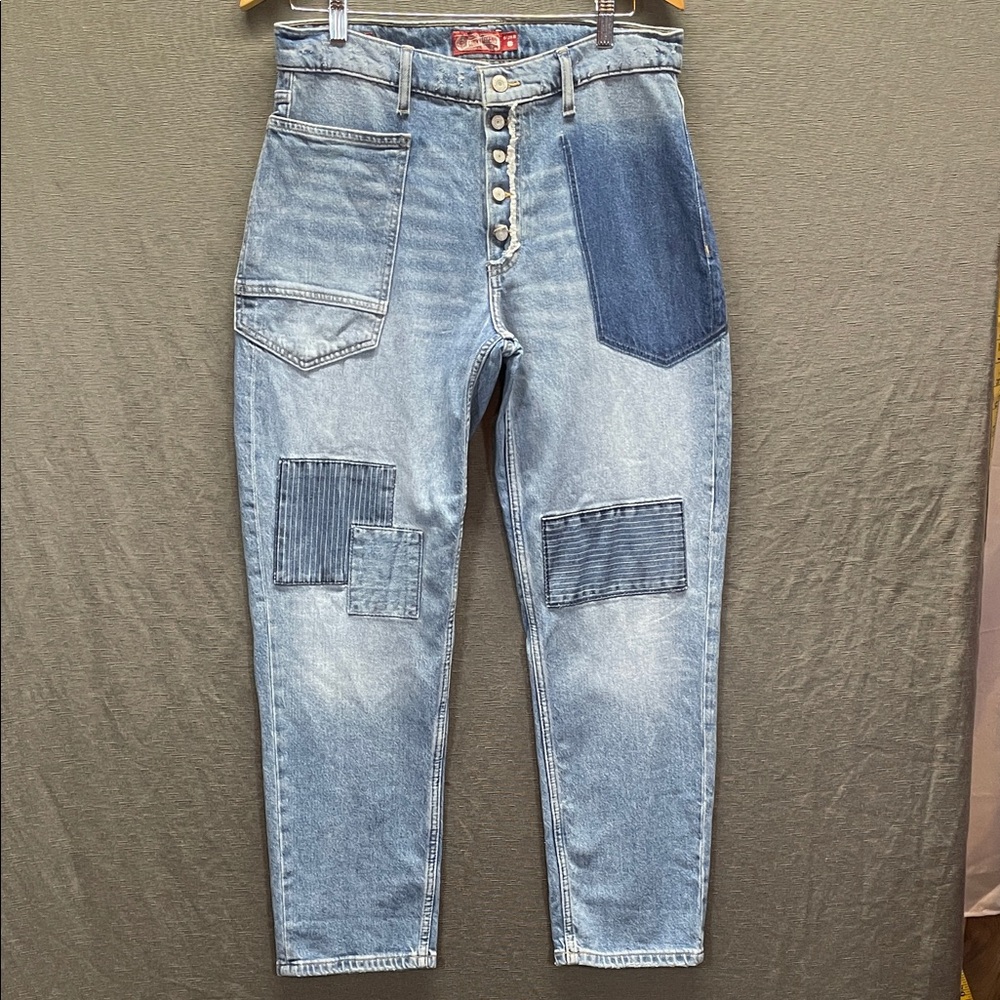Lucky Brand , Lucky Legend Blue Patchwork Ankle Jeans